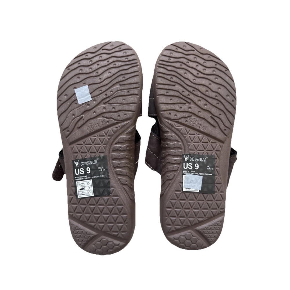 NWT Kuailu Women's Brown‎ Orthopedic Slide Sandals – Size 9 Slip-On Adjustable - Picture 2 of 4